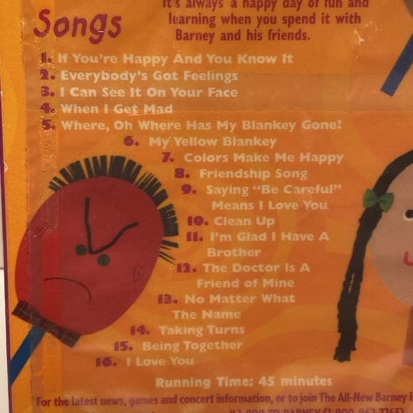 RARE- VHS Barney Happy Mad Silly
Sad Video Tape Face to Feelings - Picture 7 of 9